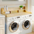 Wood 2 - Tier Washer Dryer Countertop with Edge Rails, 54" W x 27.5" D Washer and Dryer Topper for Laundry Room Organization and Storage, Walnut