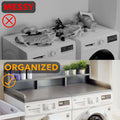 Wood 2 - Tier Washer Dryer Countertop with Edge Rails, 54" W x 27.5" D Washer and Dryer Topper for Laundry Room Organization and Storage, Walnut