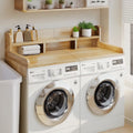 Wood 2 - Tier Washer Dryer Countertop with Edge Rails, 54" W x 27.5" D Washer and Dryer Topper for Laundry Room Organization and Storage, Walnut