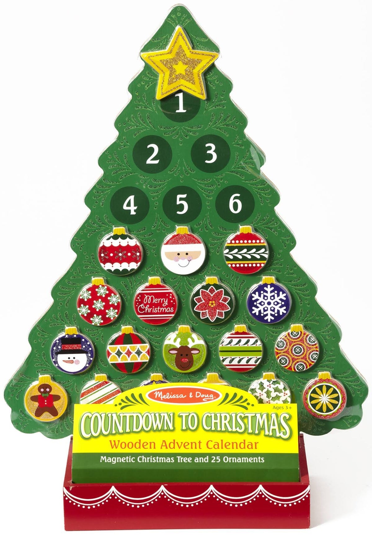 Melissa & Doug Countdown to Christmas Wooden Advent Calendar, Multicolor