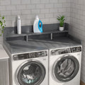Wood 2 - Tier Washer Dryer Countertop with Edge Rails, 54" W x 27.5" D Washer and Dryer Topper for Laundry Room Organization and Storage, Walnut