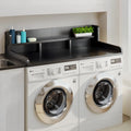 Wood 2 - Tier Washer Dryer Countertop with Edge Rails, 54" W x 27.5" D Washer and Dryer Topper for Laundry Room Organization and Storage, Walnut