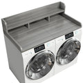 Wood 2 - Tier Washer Dryer Countertop with Edge Rails, 54" W x 27.5" D Washer and Dryer Topper for Laundry Room Organization and Storage, Walnut